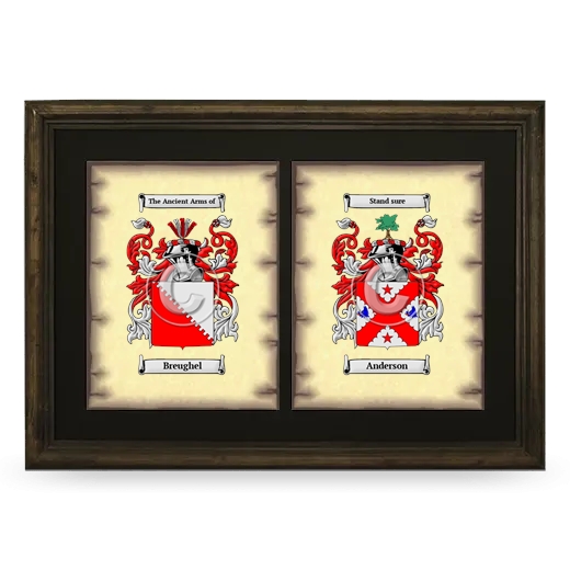 Double Coat of Arms Framed - Brown