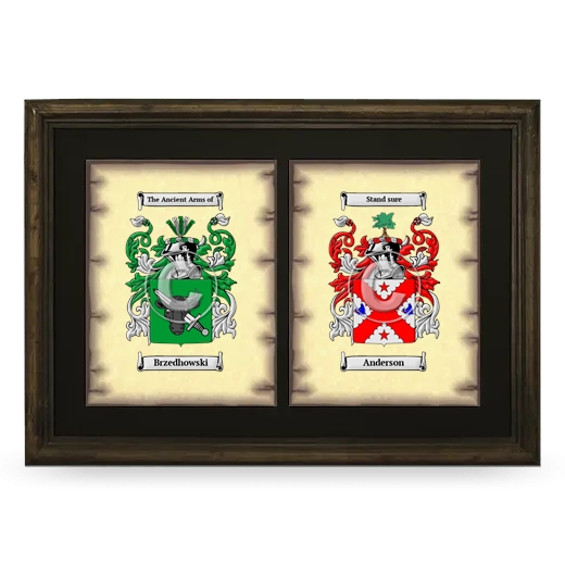 Double Coat of Arms Framed - Brown