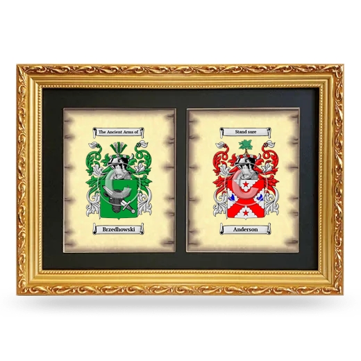 Double Coat of Arms Framed - Gold