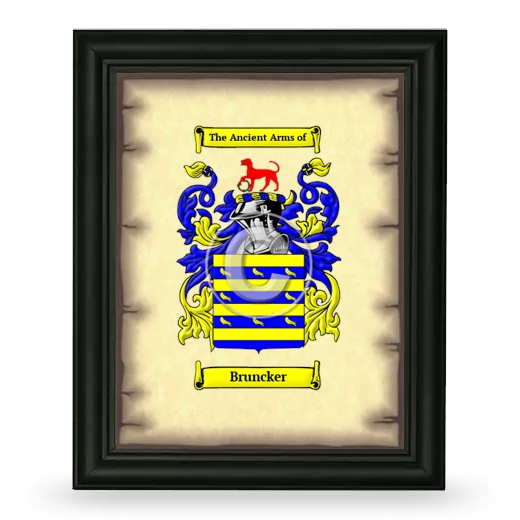 Bruncker Coat of Arms Framed - Black