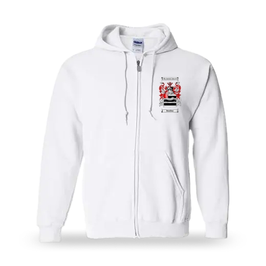 Booxbay Unisex Coat of Arms Zip Sweatshirt - White