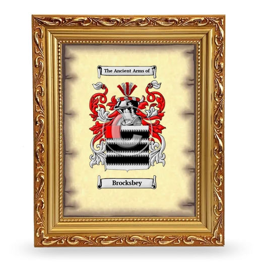 Brocksbey Coat of Arms Framed - Gold