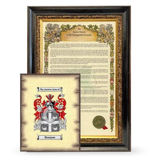 Branyon Framed History and Coat of Arms Print - Heirloom