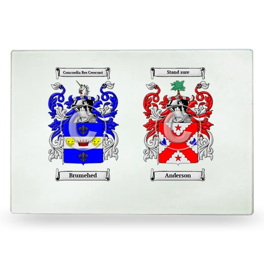 Double Coat of Arms Glass Cutting Board