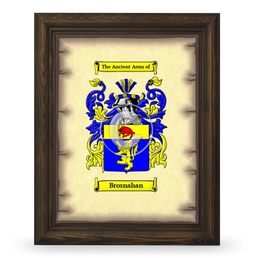 Brosnahan Coat of Arms Framed - Brown