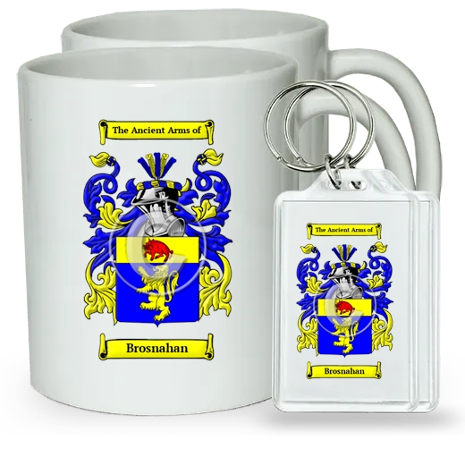 Brosnahan Pair of Coffee Mugs and Pair of Keychains