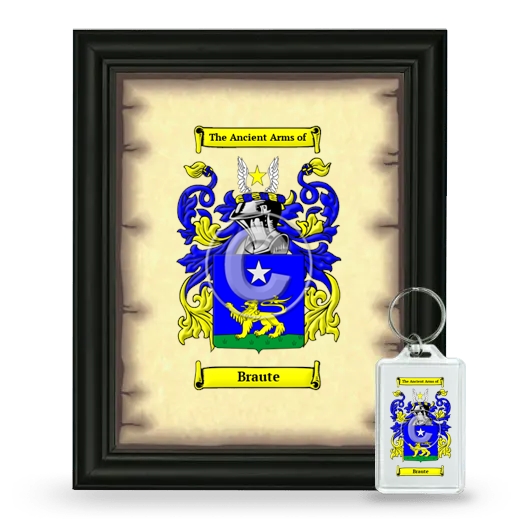 Braute Framed Coat of Arms and Keychain - Black