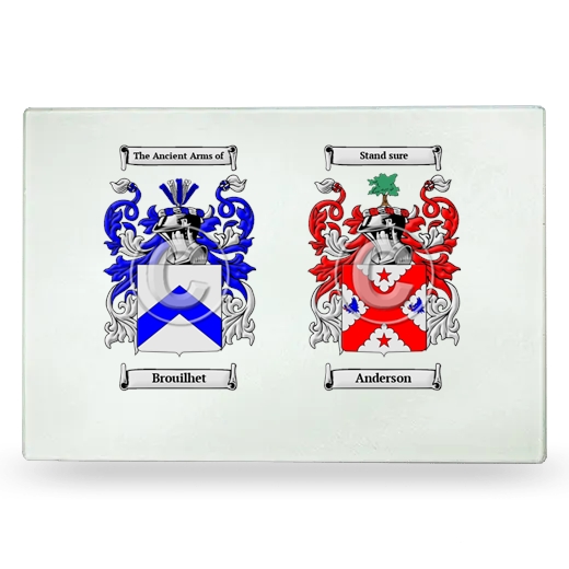 Double Coat of Arms Glass Cutting Board