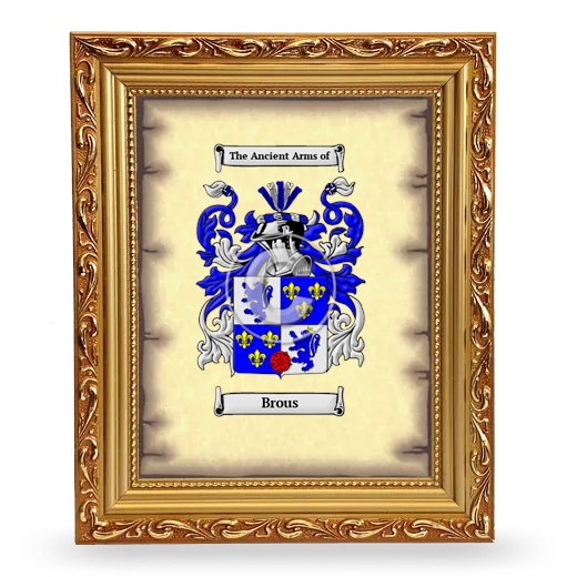 Brous Coat of Arms Framed - Gold
