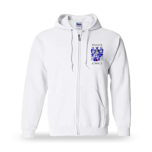 Brusseau Unisex Coat of Arms Zip Sweatshirt - White