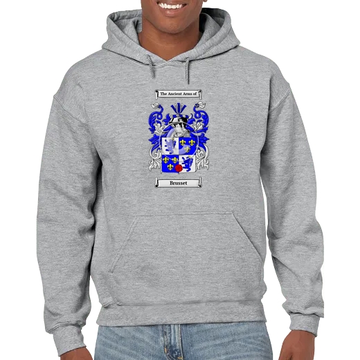 Brusset Grey Unisex Coat of Arms Hooded Sweatshirt