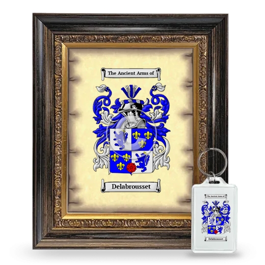 Delabrousset Framed Coat of Arms and Keychain - Heirloom