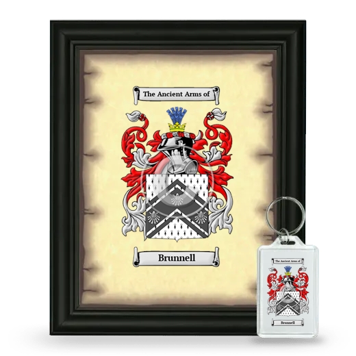 Brunnell Framed Coat of Arms and Keychain - Black