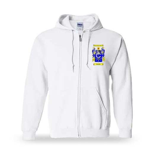 Brownle Unisex Coat of Arms Zip Sweatshirt - White