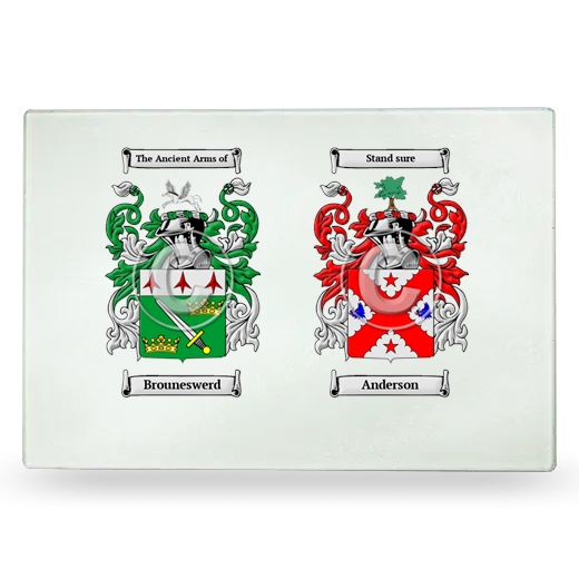 Double Coat of Arms Glass Cutting Board