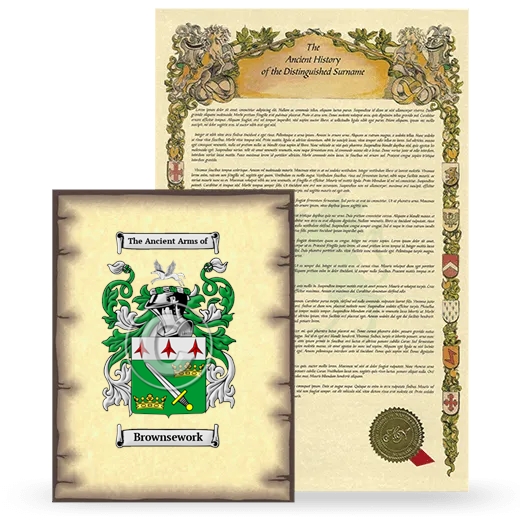 Brownsework Coat of Arms and Surname History Package