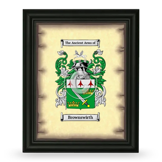 Brownswirth Coat of Arms Framed - Black