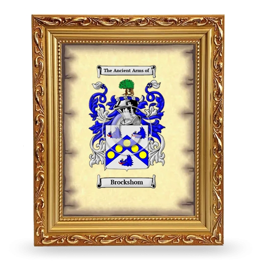 Brockshom Coat of Arms Framed - Gold