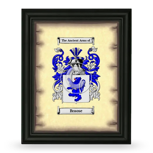 Braose Coat of Arms Framed - Black