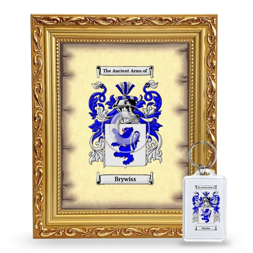 Brywiss Framed Coat of Arms and Keychain - Gold