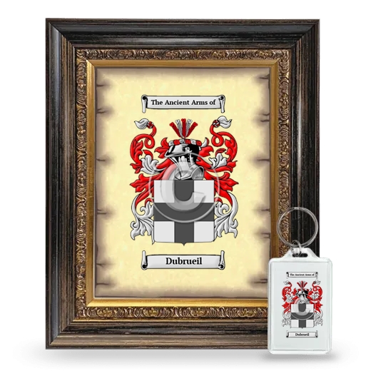 Dubrueil Framed Coat of Arms and Keychain - Heirloom