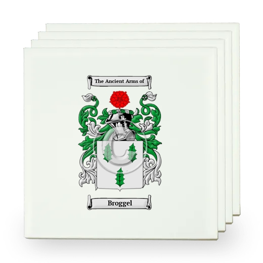 Broggel Set of Four Small Tiles with Coat of Arms