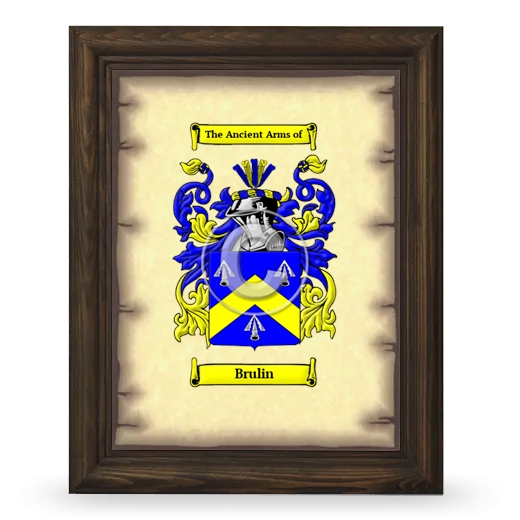 Brulin Coat of Arms Framed - Brown