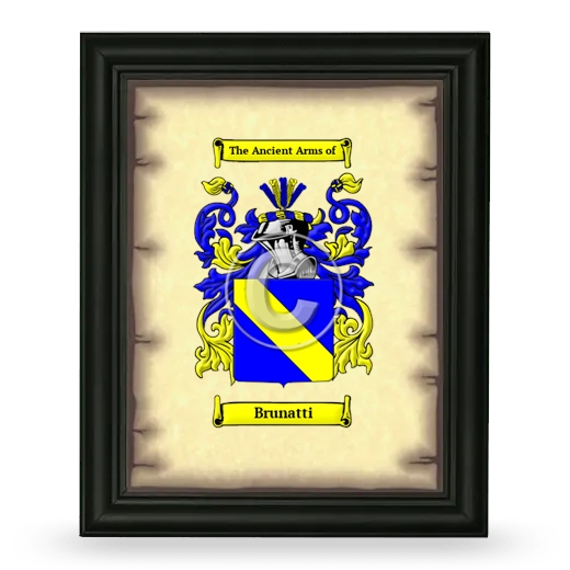 Brunatti Coat of Arms Framed - Black