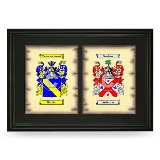 Double Coat of Arms Framed - Black