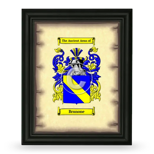 Brunone Coat of Arms Framed - Black