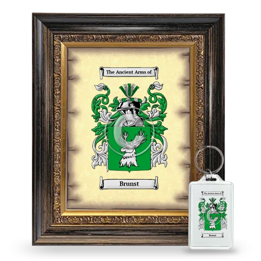 Brunst Framed Coat of Arms and Keychain - Heirloom