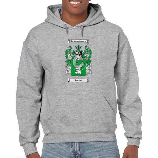 Brunst Grey Unisex Coat of Arms Hooded Sweatshirt