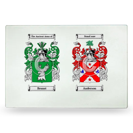 Double Coat of Arms Glass Cutting Board