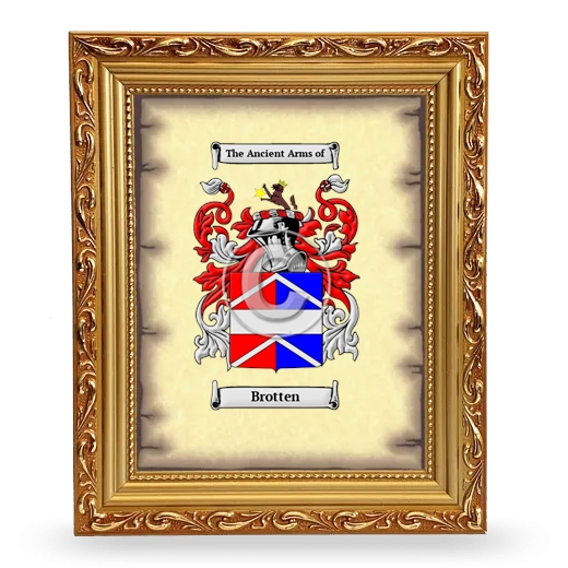 Brotten Coat of Arms Framed - Gold