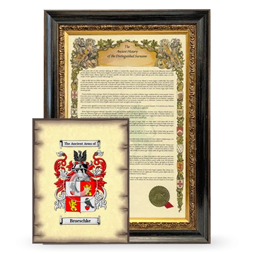 Brueschke Framed History and Coat of Arms Print - Heirloom