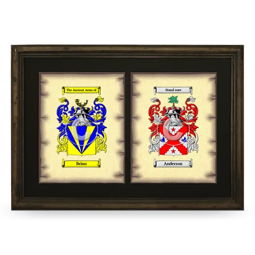 Double Coat of Arms Framed - Brown