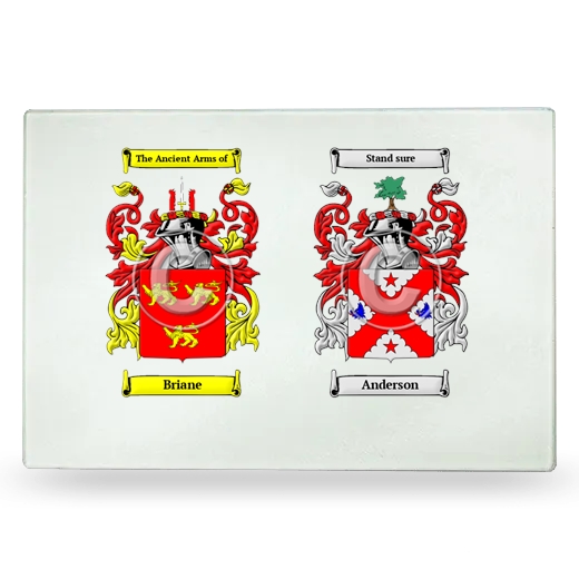 Double Coat of Arms Glass Cutting Board