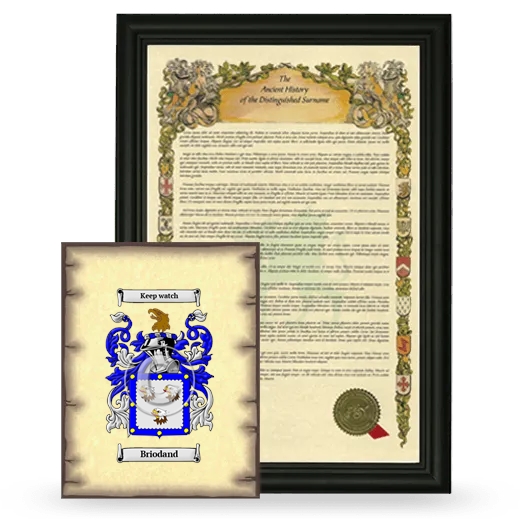 Briodand Framed History and Coat of Arms Print - Black