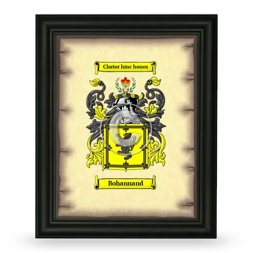 Bohannand Coat of Arms Framed - Black