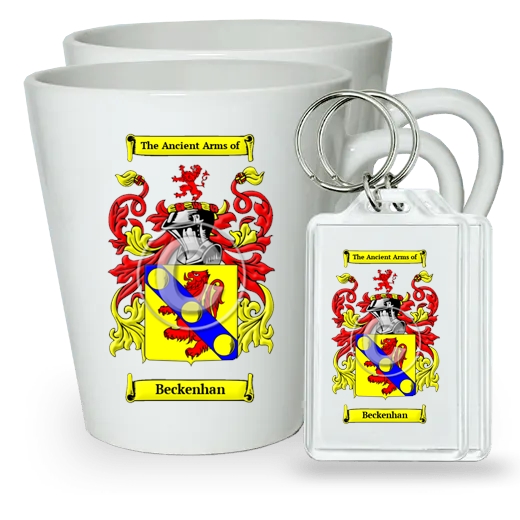 Beckenhan Pair of Latte Mugs and Pair of Keychains