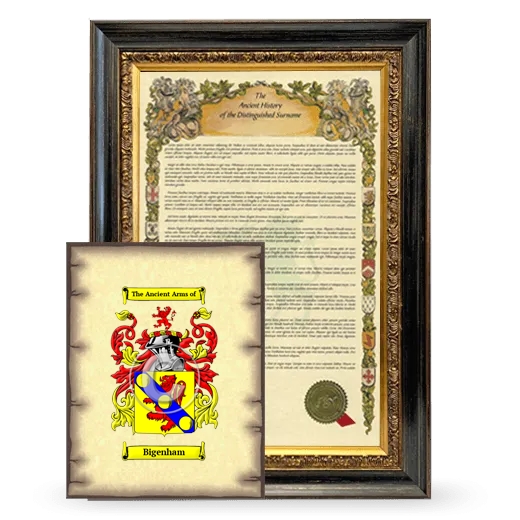 Bigenham Framed History and Coat of Arms Print - Heirloom