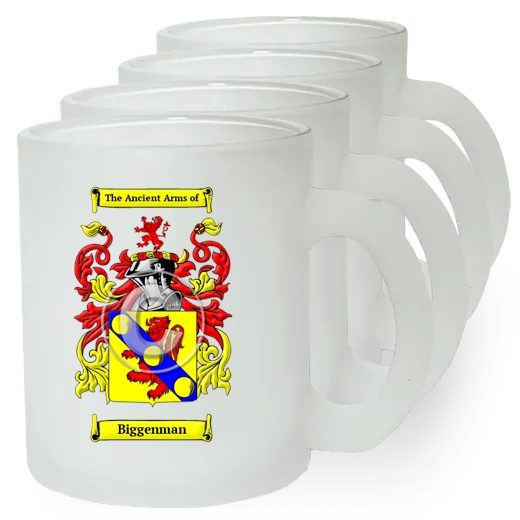 Biggenman Set of 4 Frosted Glass Mugs