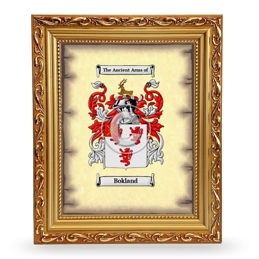 Bokland Coat of Arms Framed - Gold