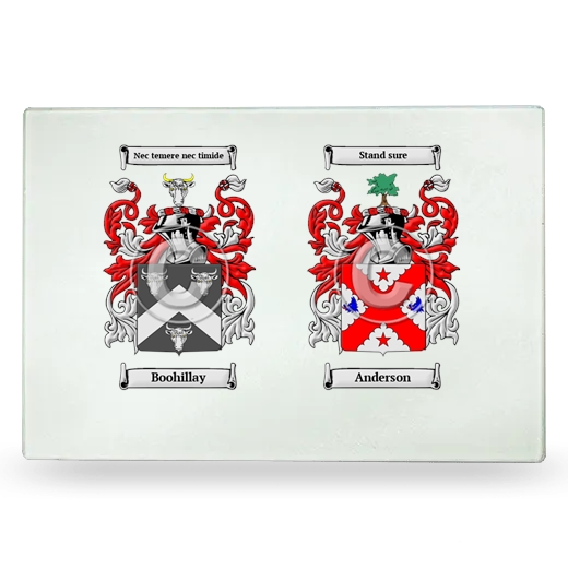 Double Coat of Arms Glass Cutting Board