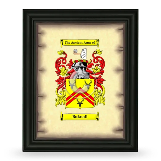 Buknall Coat of Arms Framed - Black