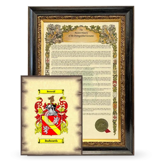 Budworth Framed History and Coat of Arms Print - Heirloom