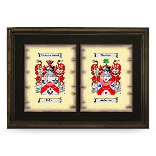 Double Coat of Arms Framed - Brown