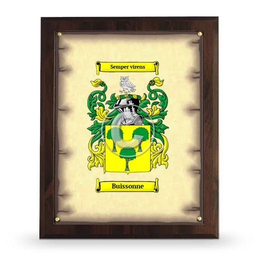 Buissonne Coat of Arms Plaque