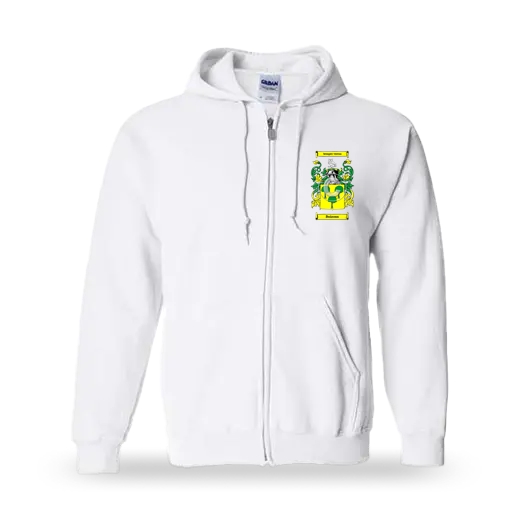 Buizons Unisex Coat of Arms Zip Sweatshirt - White