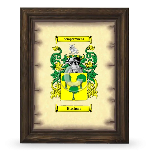 Bushon Coat of Arms Framed - Brown